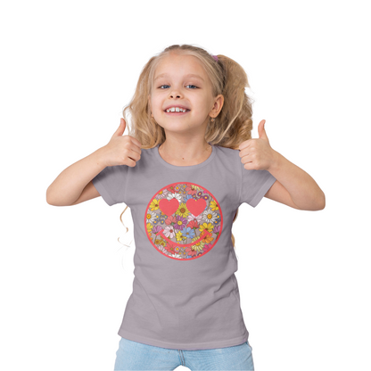 Heart Eyes Emoji & Flowers Tee: Spread Joy!